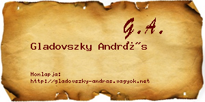 Gladovszky András névjegykártya